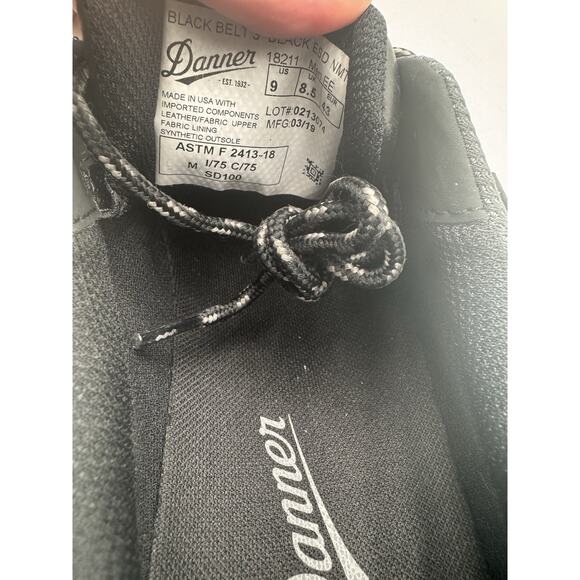 Danner BLACK BELT Men's NEW Non-Metallic Toe Work Sneaker Black US Size 9 XWide - Picture 10 of 11